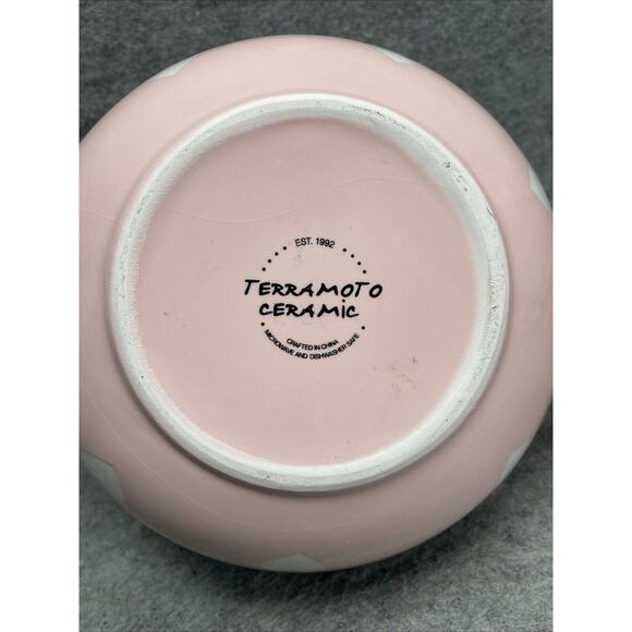 Terramoto Ceramic Pink and White Heart Polka Dot Tea Pot Valentines Day Crazing - Picture 7 of 7